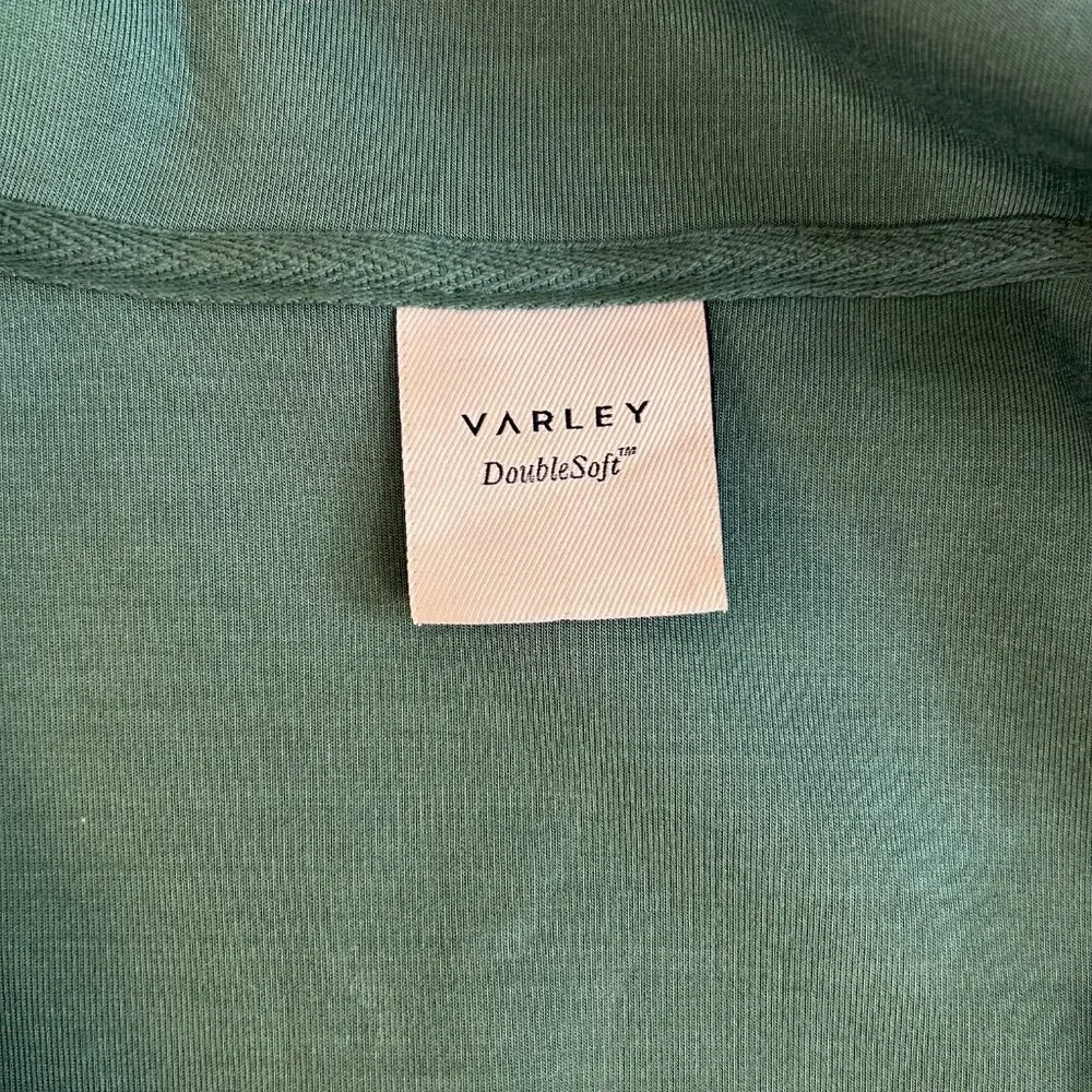 Varley Cropped Quarter-Zip Sweatshirt in Teal Green - Picture 6 of 10